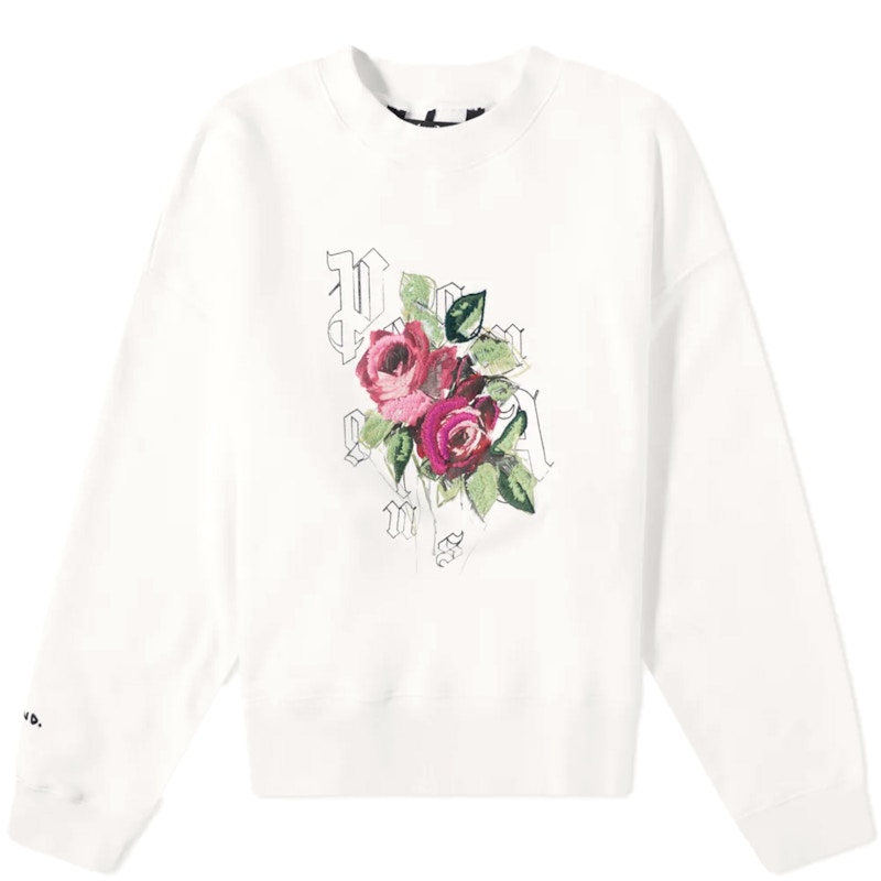 White sweatshirt 2024 with roses