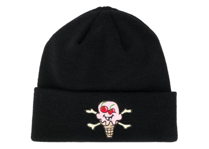 Palm Angels x Ice Cream Embroidered Patch Beanie Black - SS21 - US