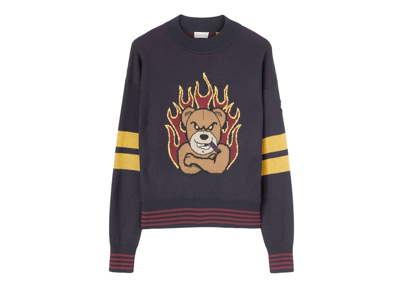 Pre-owned Palm Angels Women's X Moncler 8 Moncler Tricot Crewneck Sweatshirt In Black
