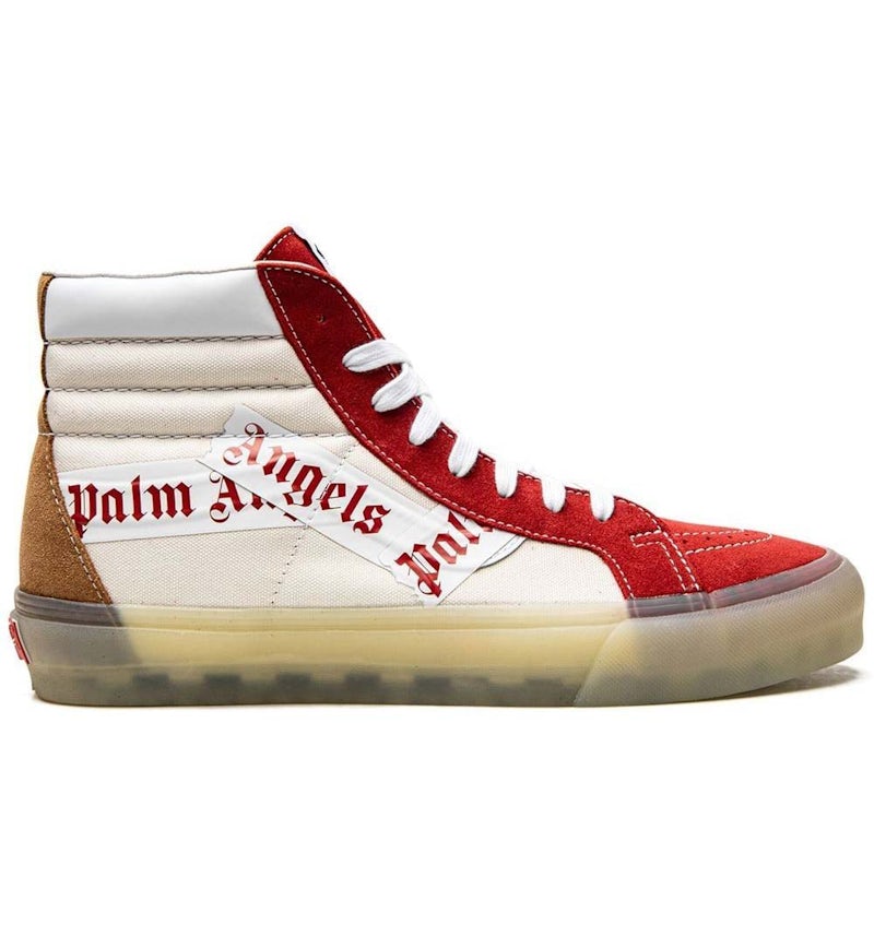 Palm Angels x Vans Sk8-Hi Reissue Sneakers White Red Men's