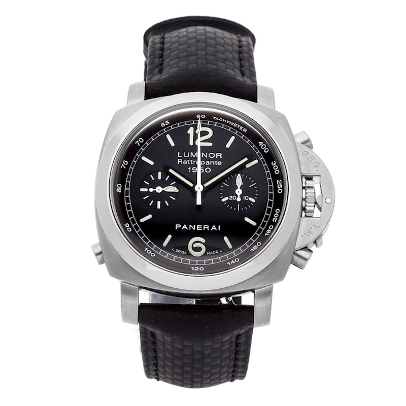 Panerai Luminor 1950 Rattrapante Leather Band PAM 213 44mm in