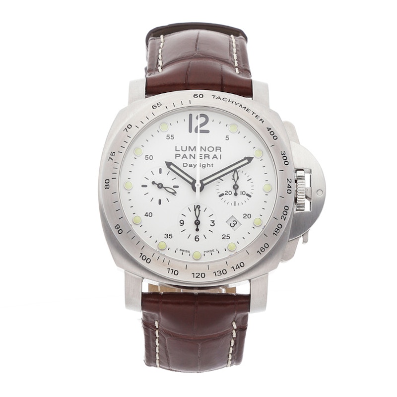 Panerai luminor daylight chronograph white outlet dial