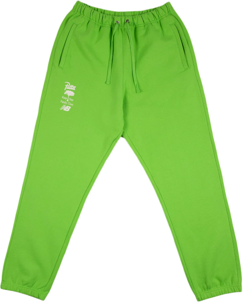 Patta New Balance Family Jogging Pants Fluoro Green Men's - FW22 - US
