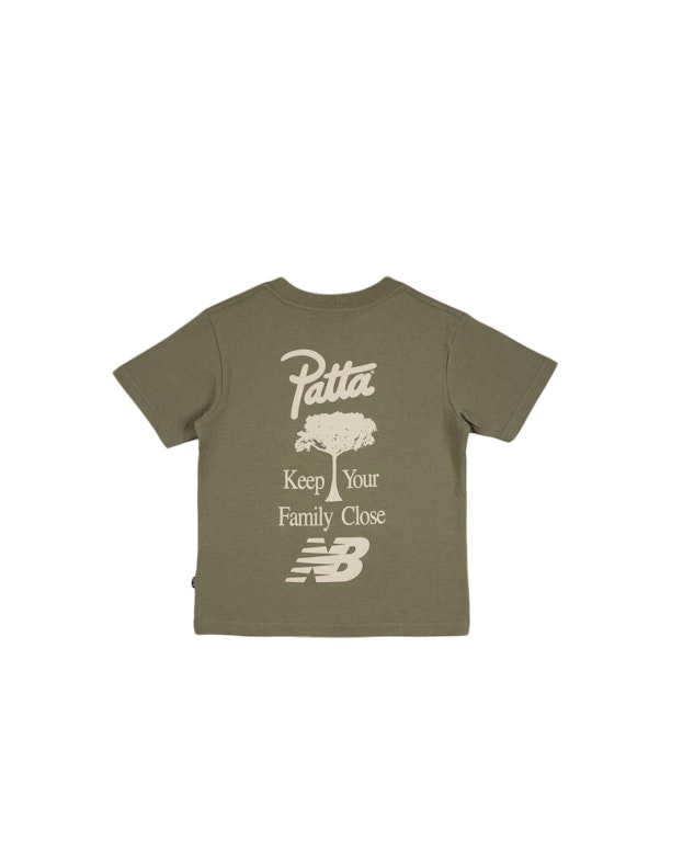 Pre-owned Patta New Balance Family Kids T-shirt Oil Green