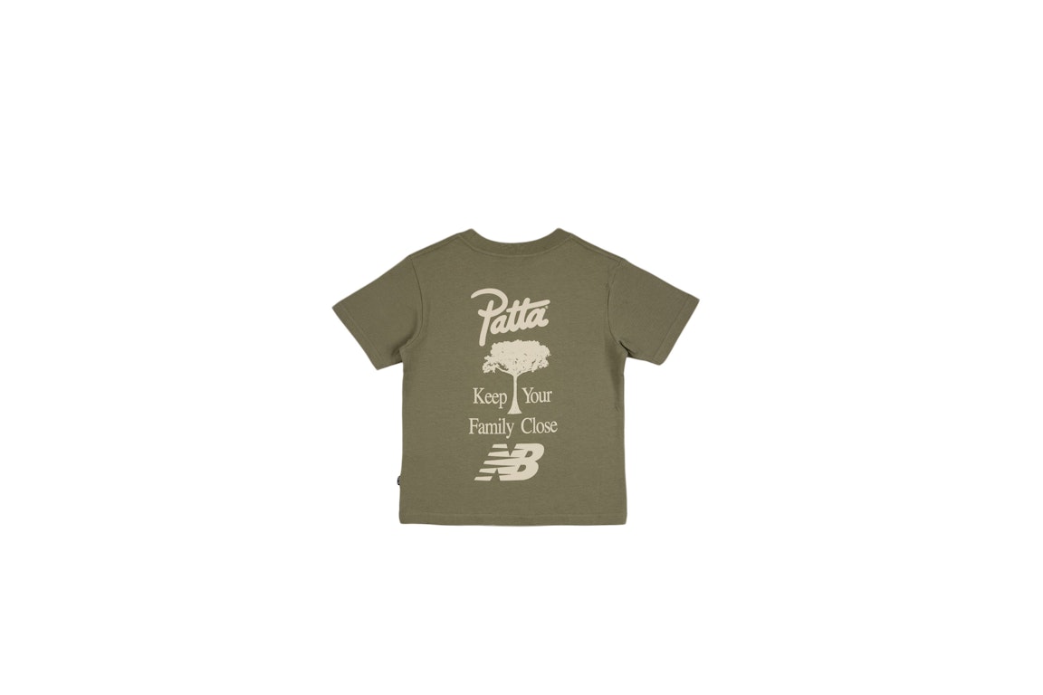 Pre-owned Patta New Balance Family Kids T-shirt Oil Green