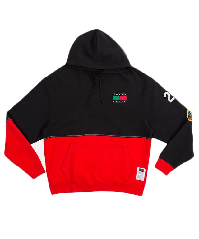 Pre-owned Patta X Tommy Jeans Hooded Sweatshirt Black/high Risk Red
