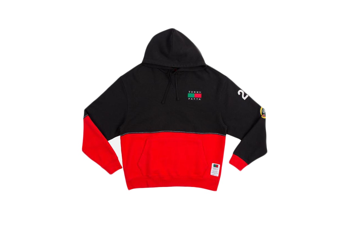 Pre-owned Patta X Tommy Jeans Hooded Sweatshirt Black/high Risk Red