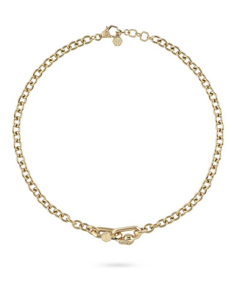 Philipp Plein Plein Edge Cable Chain Necklace Gold