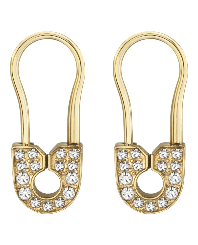 Philipp Plein Plein Safety Pin Earrings Gold