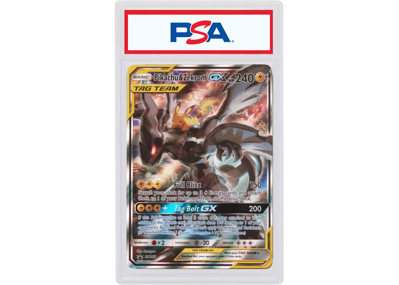 Pikachu & Zekrom GX 2019 Pokmon SM Black Star Promo Tag Team Tins Full Art #SM168 (PSA or BGS Graded) - 2019 - US Pikachu & Zekrom GX 2019 Pokmon SM Black Star Promo Tag Team Tins Full Art #SM168 (PSA or BGS Graded) - 2019 - US
