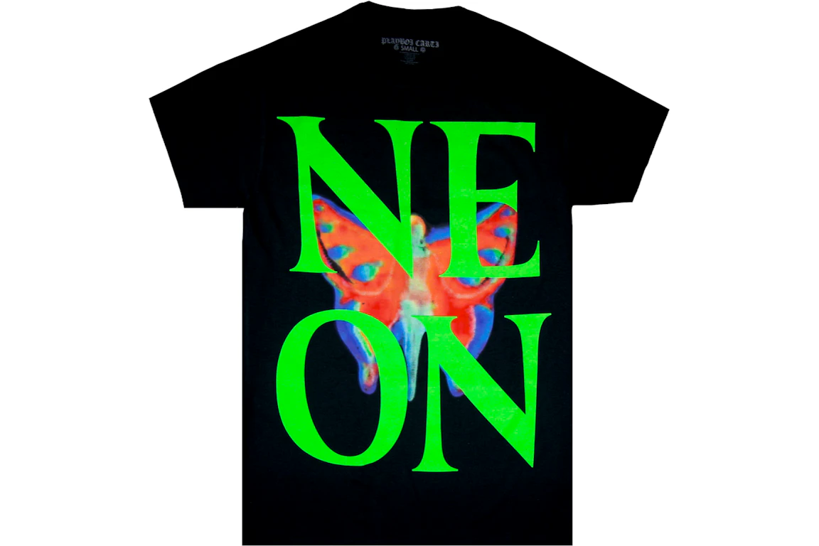 Playboi Carti Neon Tour Butterfly T-Shirt Black