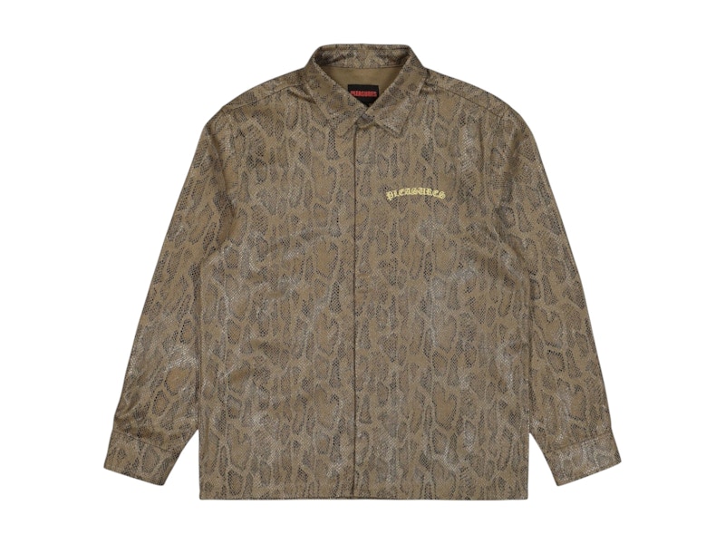 Pre-owned Pleasures Men's Anaconda Overshirt In Brown