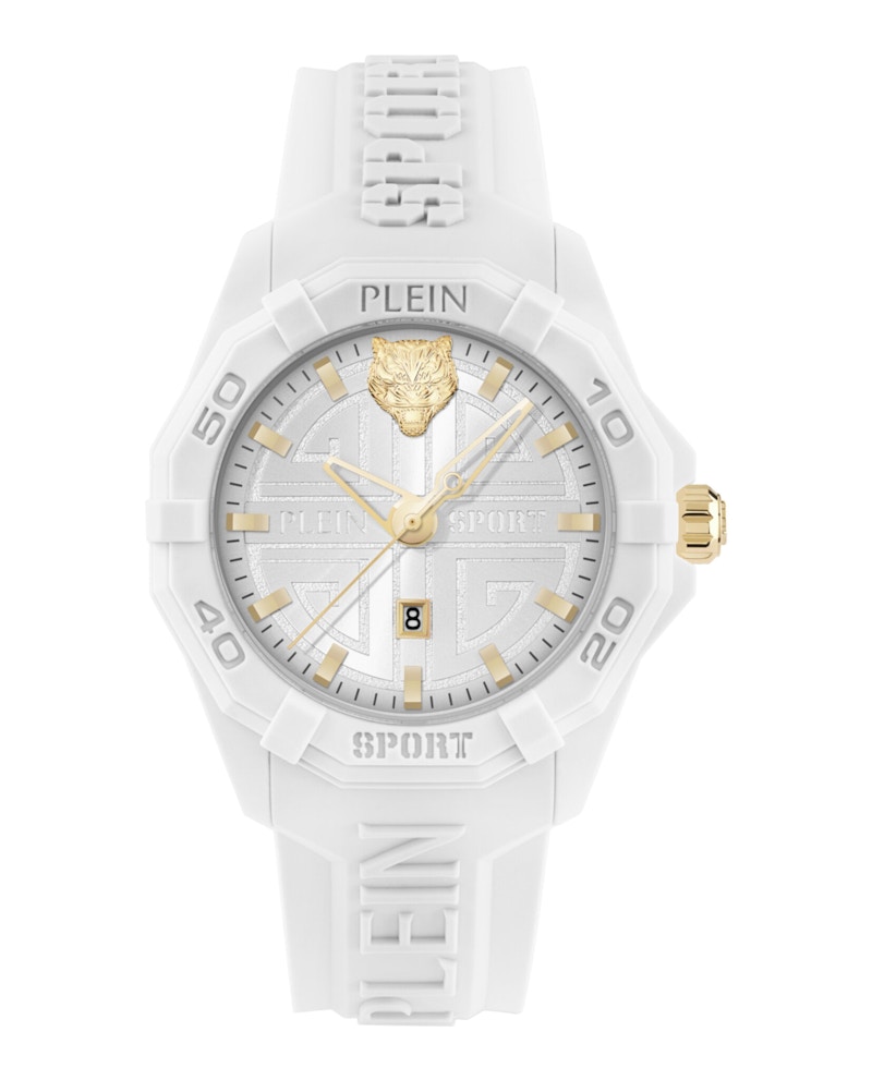Pre-owned Plein Sport Women's Fearless Silicone Psqga0225 Watch In Stainless Steel In Silver