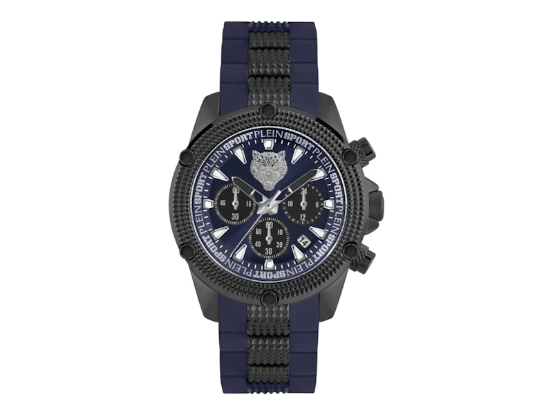 Pre-owned Plein Sport Men's Hurricane Chronograph Psdba0123 Watch In Stainless Steel In Silver