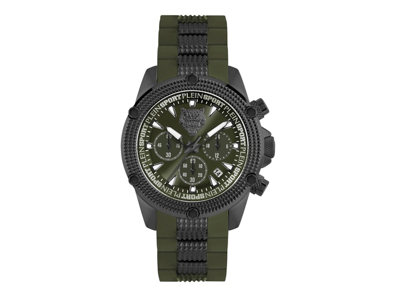 Pre-owned Plein Sport Men's Hurricane Chronograph Psdba0223 Watch In Stainless Steel In Silver
