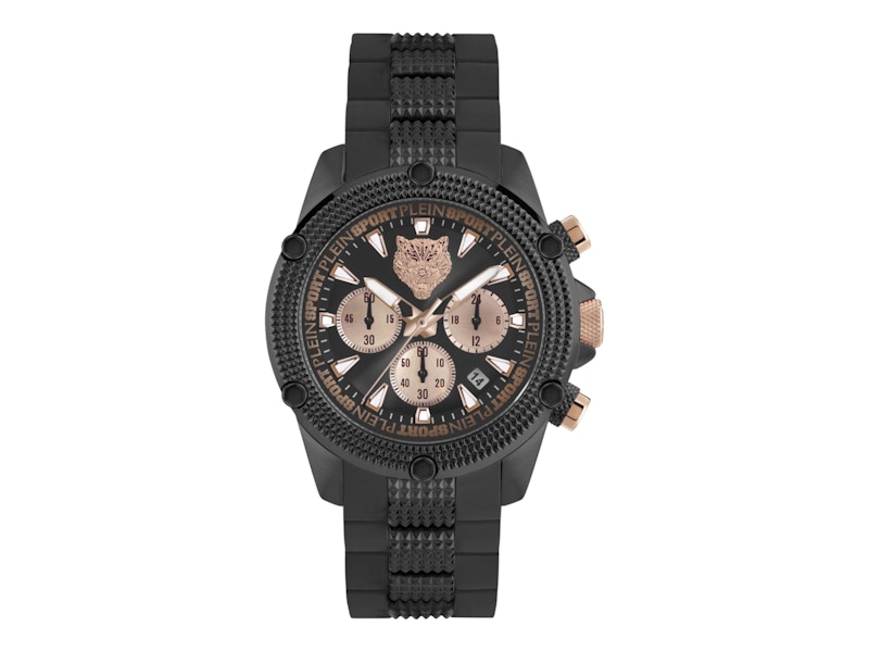 Pre-owned Plein Sport Men's Hurricane Chronograph Psdba0323 Watch In Stainless Steel In Silver