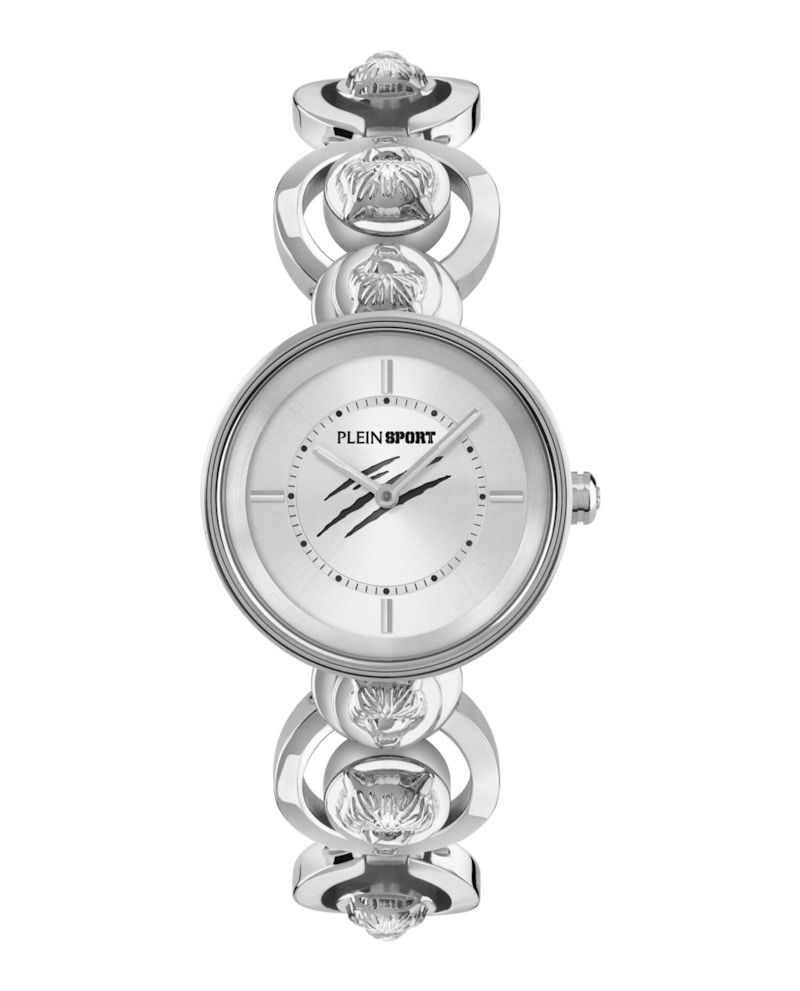 Pre-owned Plein Sport Women's  Supernova Bracelet Pslea0424 Watch In Stainless Steel In Silver