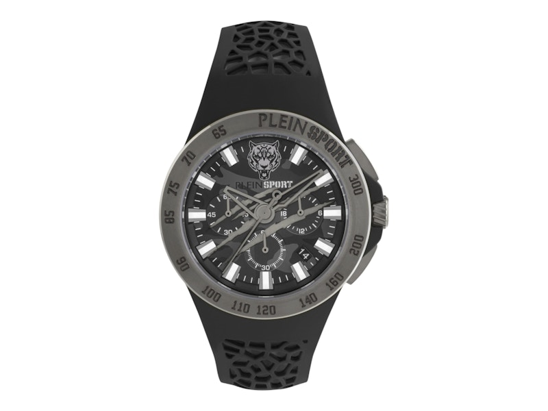 Pre-owned Plein Sport Men's Thunderstorm Chrono Psaba0123 Watch In Stainless Steel In Silver