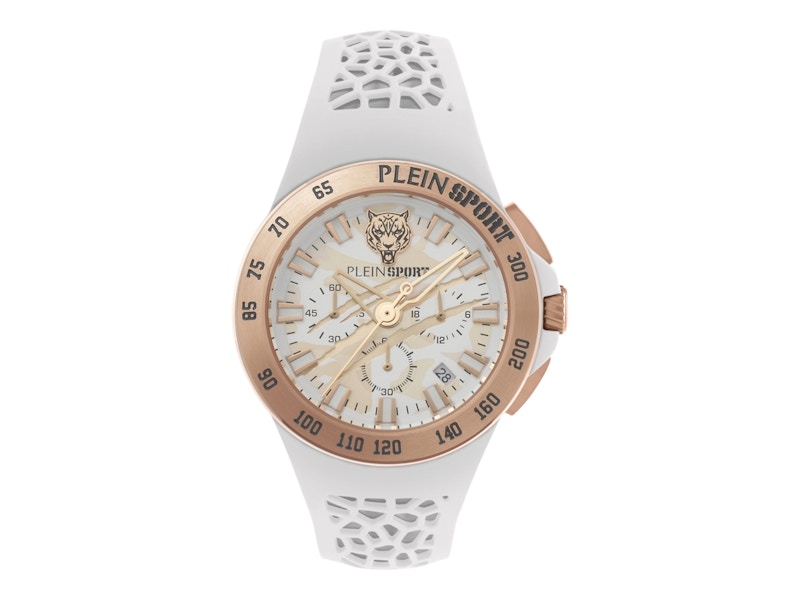 Pre-owned Plein Sport Men's Thunderstorm Chrono Psaba0723 Watch In Stainless Steel In Silver