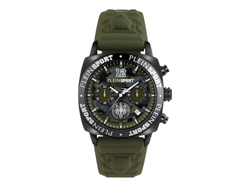 Pre-owned Plein Sport Men's Wildcat Chronograph Psgba0223 Watch In Stainless Steel In Silver