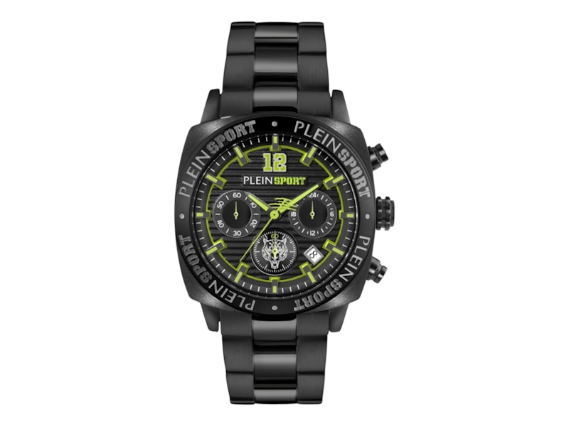 Pre-owned Plein Sport Men's Wildcat Chronograph Psgba1523 Watch In Stainless Steel In Silver