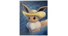 Centro Pokémon x Museo Vans Gogh: Eevee inspirado en el autorretrato con arte mural de lienzo de sombrero de paja