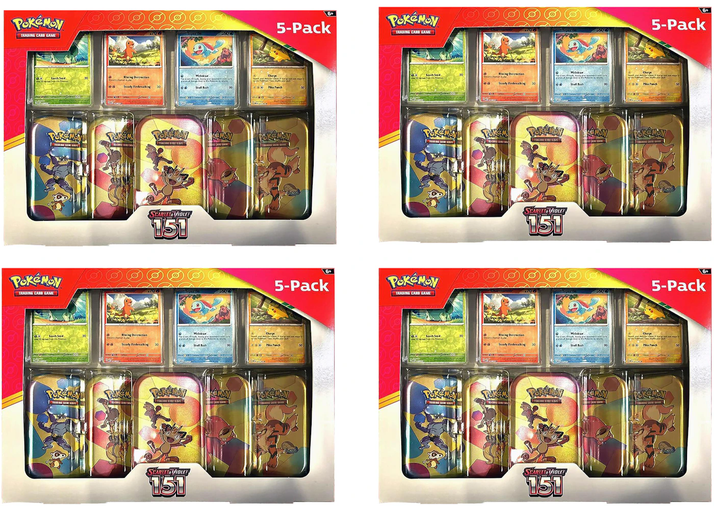 Pokmon Scarlet & Violet 151 Costco 5 Mini Tin Bundle 4x Lot (Tin Art Mary Vary) - US Pokmon Scarlet & Violet 151 Costco 5 Mini Tin Bundle 4x Lot (Tin Art Mary Vary) - US