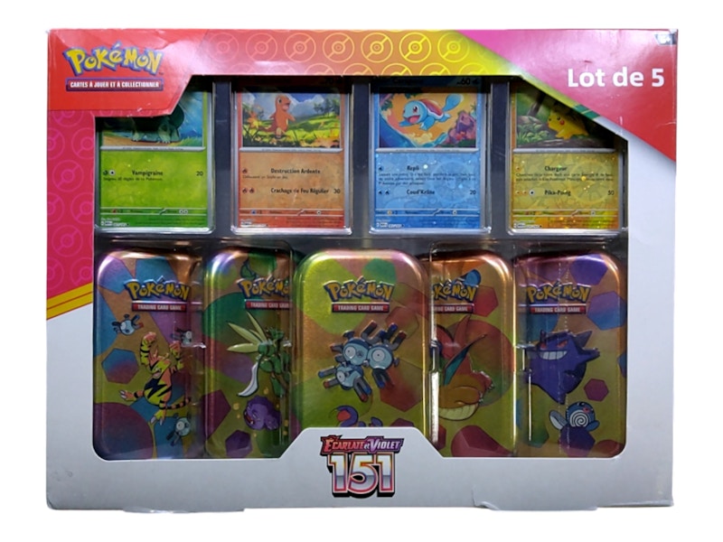 Pokemon Pokémon Scarlet & Violet 151 (French) 5 Mini Tin Bundle (Tin Art Mary Vary) Trading Card