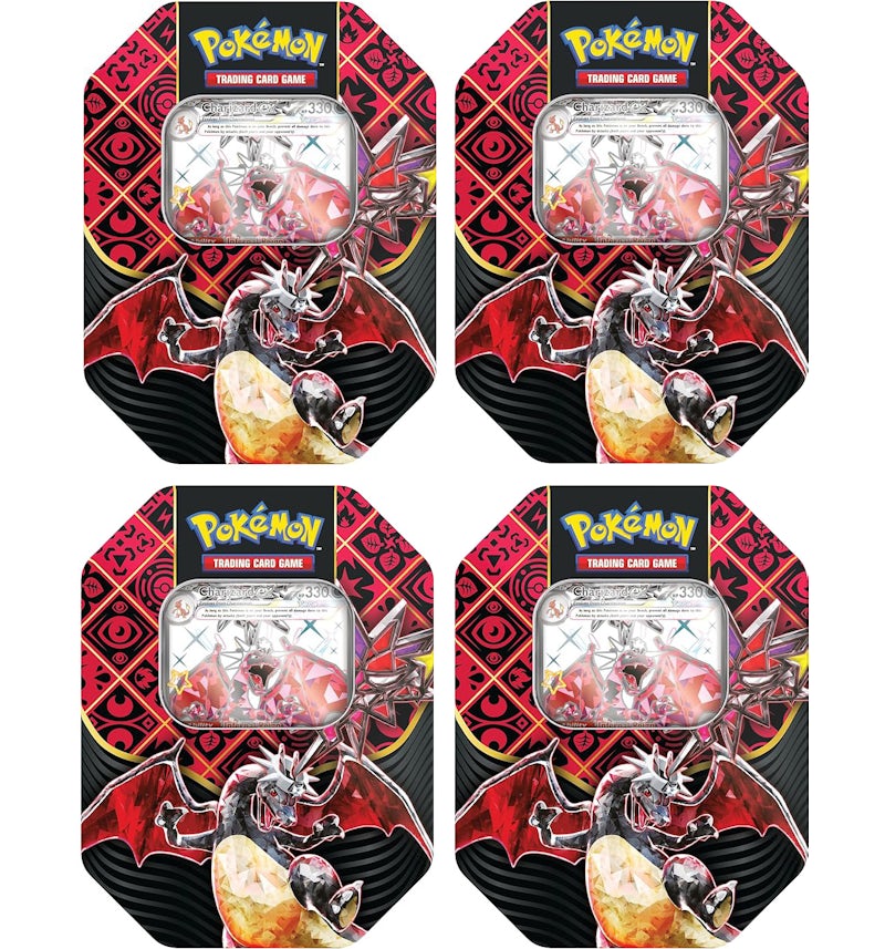 Pokmon Scarlet & Violet Paldean Fates Shiny Charizard Tin 4x Lot - US Pokmon Scarlet & Violet Paldean Fates Shiny Charizard Tin 4x Lot - US