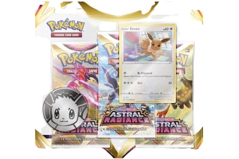 Pokmon Sword & Shield Astral Radiance Coin & Eevee Promo Card 3 Booster Packs - US Pokmon Sword & Shield Astral Radiance Coin & Eevee Promo Card 3 Booster Packs - US
