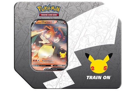 Pokmon TCG 25th Anniversary Celebrations Large Tin Lances Charizard V - US Pokmon TCG 25th Anniversary Celebrations Large Tin Lances Charizard V - US