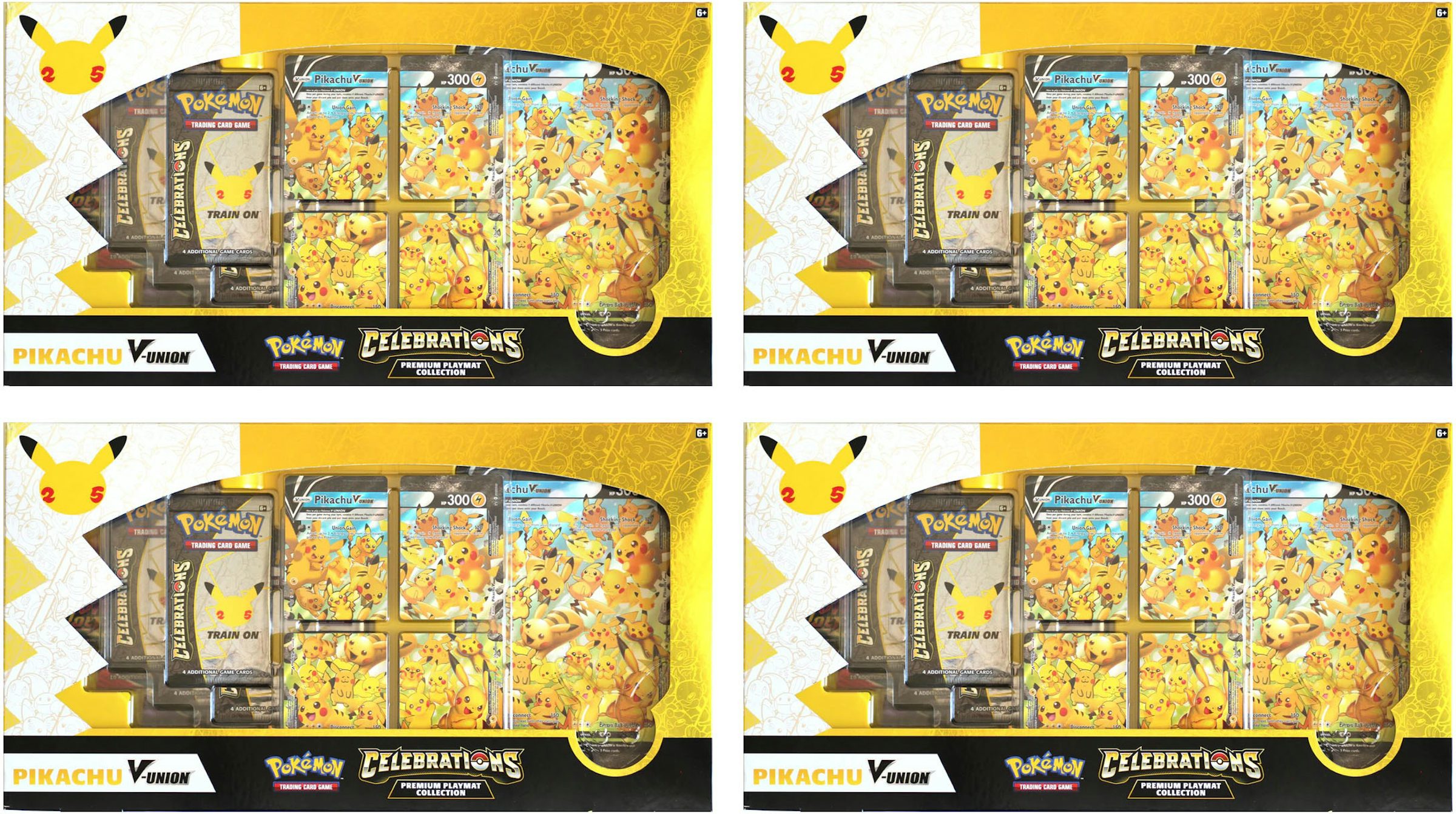 Pokémon TCG 25th Anniversary Celebrations Pikachu V Union Premium Playmat  Collection Box 4x Lot - US