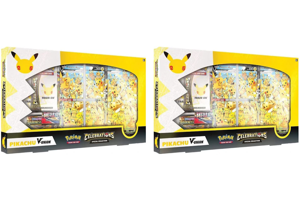 Pokémon TCG 25th Anniversary Celebrations Pikachu V Union Special Collection Box 2x Lot