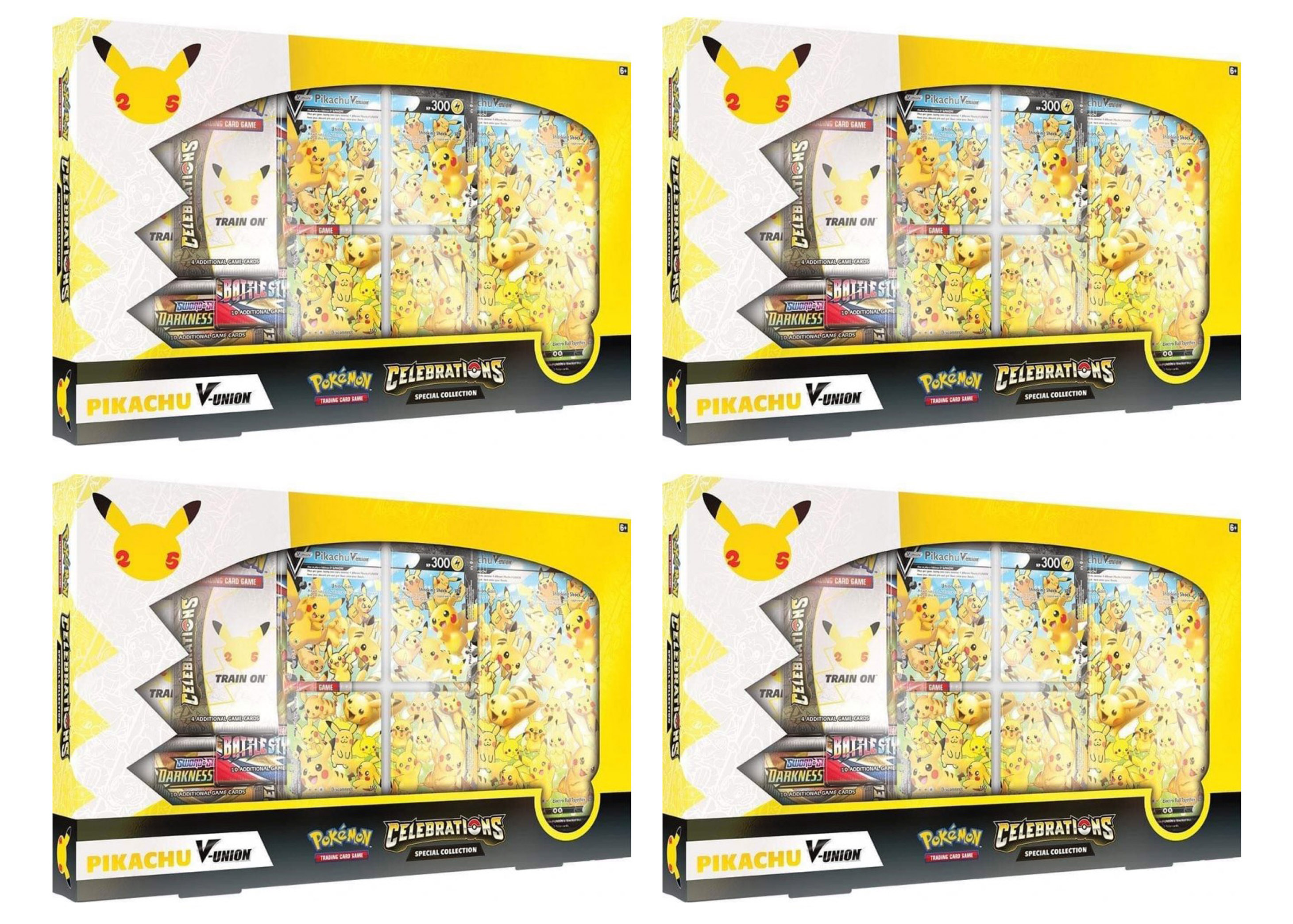 Pokémon TCG 25th Anniversary Celebrations Pikachu V Union Special  Collection Box 4x Lot