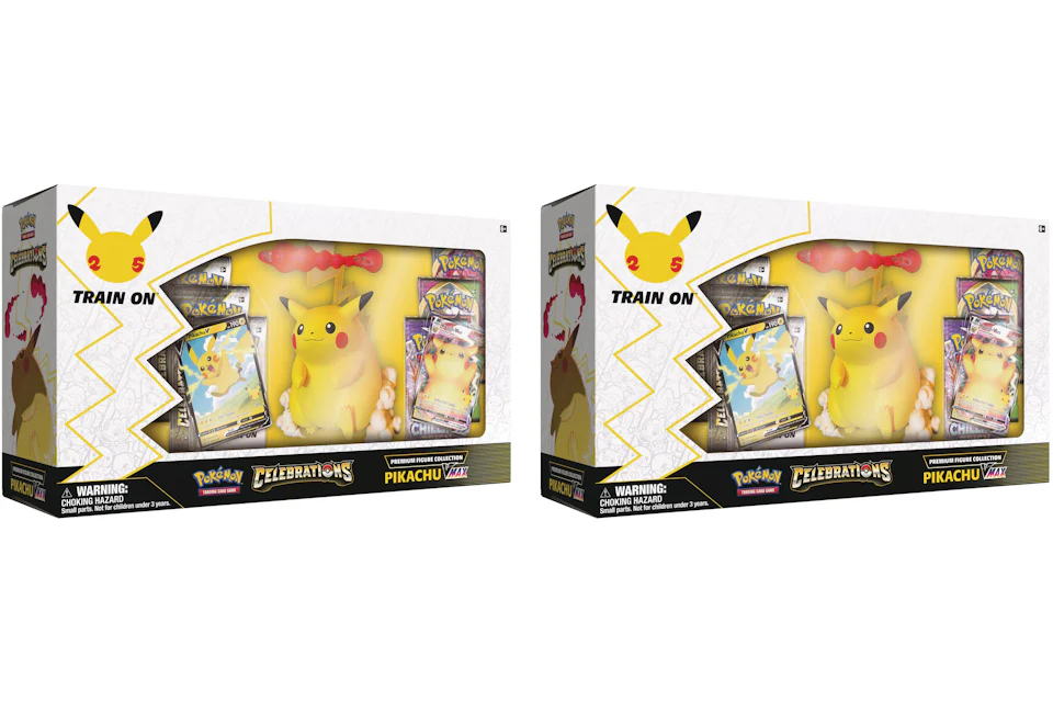 Pokémon TCG 25th Anniversary Celebrations Premium Pikachu VMAX Figure Collection Box 2x Lot