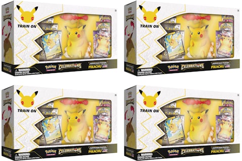 Pokmon TCG 25th Anniversary Celebrations Premium Pikachu VMAX Figure Collection Box 4x Lot - US Pokmon TCG 25th Anniversary Celebrations Premium Pikachu VMAX Figure Collection Box 4x Lot - US