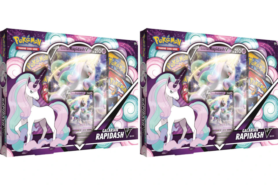 Pokemon Tcg Galarian Rapidash V Box 2x Lot Pokemon Tcg Galarian Rapidash V Box 2x Lot