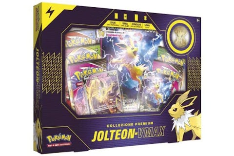 Pokmon TCG Jolteon V VMAX Premium Collection Box (Italian Version) - US Pokmon TCG Jolteon V VMAX Premium Collection Box (Italian Version) - US
