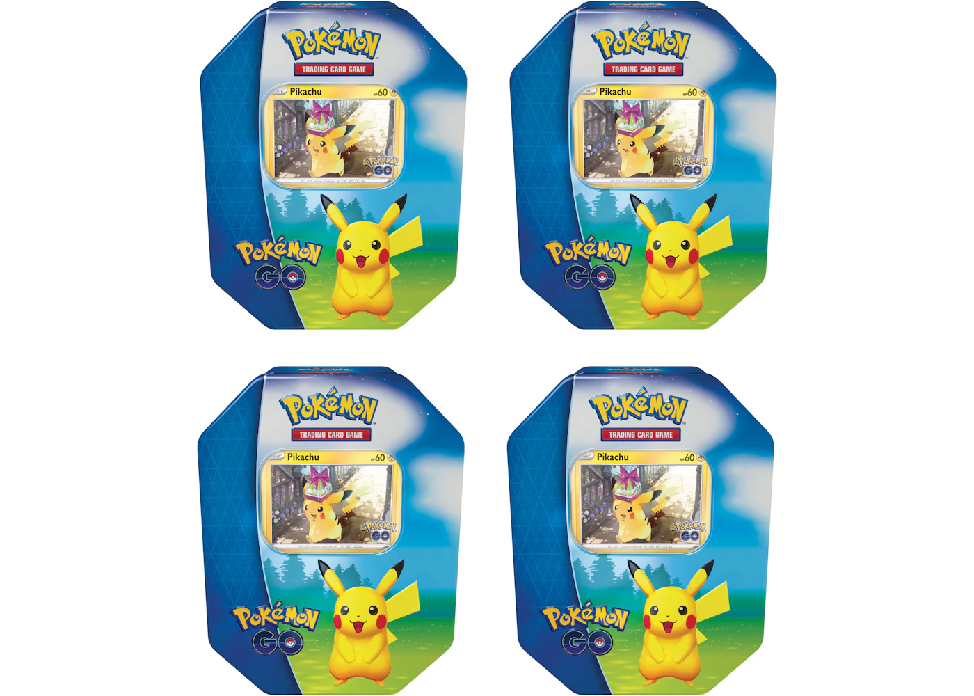Pokmon TCG Pokmon GO Pikachu Gift Tin 4x Lot - US Pokmon TCG Pokmon GO Pikachu Gift Tin 4x Lot - US