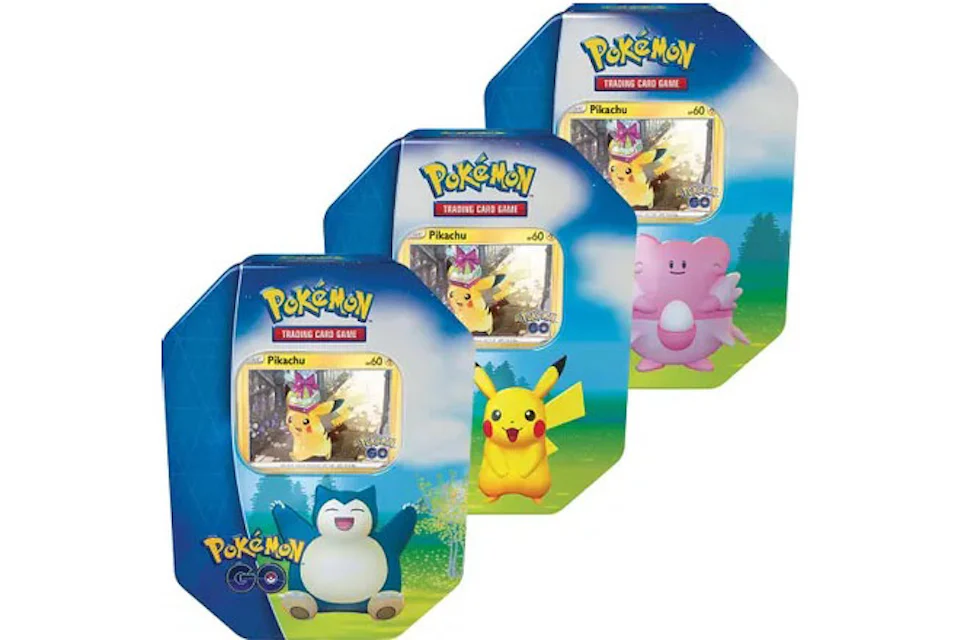 Pokémon TCG Pokémon GO Pikachu, Snorlax & Blissey Gift Tin 3x Bundle