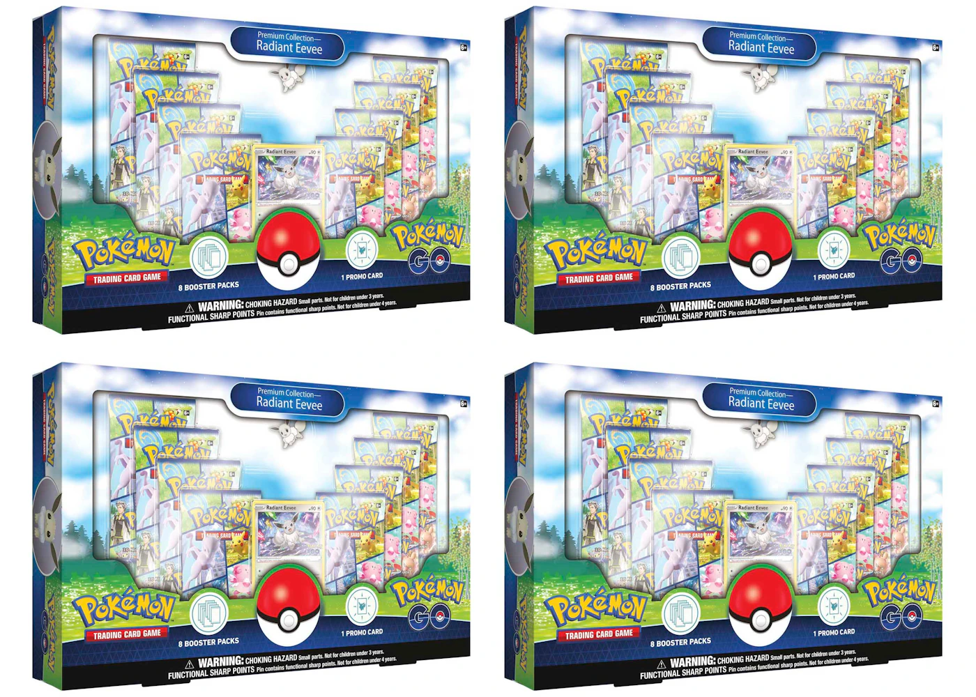 Pokmon TCG Pokmon GO Radiant Eevee Premium Collection Box 4x Lot - US Pokmon TCG Pokmon GO Radiant Eevee Premium Collection Box 4x Lot - US