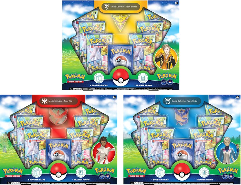 Pokémon TCG Pokémon GO Special Collection Team Instinct/Team Mystic/Team  Valor Box 3x Bundle - US