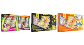 Pokémon TCG Premium Collection Mythical Squishy/Reshiram & Charizard/Pikachu & Zekrom 3x Box Bundle