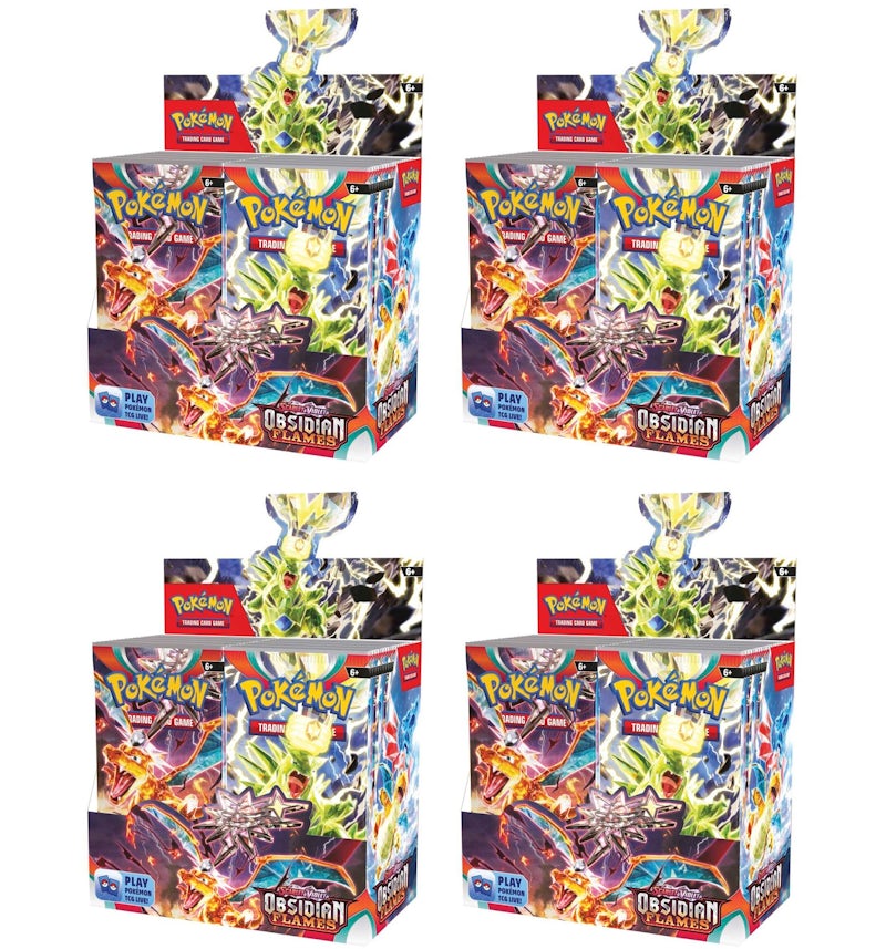 Pokmon TCG Scarlet & Violet Obsidian Flames Booster Box 4x Lot - US Pokmon TCG Scarlet & Violet Obsidian Flames Booster Box 4x Lot - US