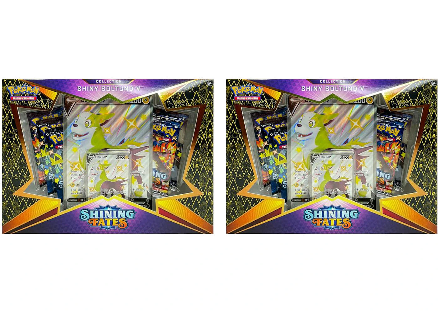 Pokemon TCG Shining Fates Shiny Boltund V Collection Box 2X Lot - US Pokemon TCG Shining Fates Shiny Boltund V Collection Box 2X Lot - US