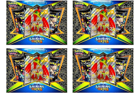Pokemon TCG Destinos Brillantes Cramorant Shiny V Caja de Colección 4X Lote