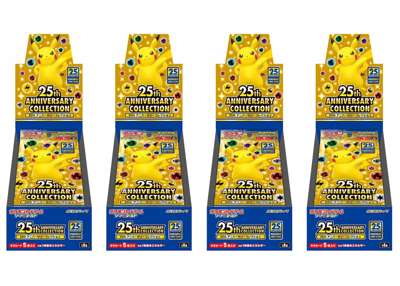 Pokmon TCG Sword & Shield 25th Anniversary Collection Booster Box (Promo Packs Not Included) (Japanese) 4x Lot - US Pokmon TCG Sword & Shield 25th Anniversary Collection Booster Box (Promo Packs Not Included) (Japanese) 4x Lot - US