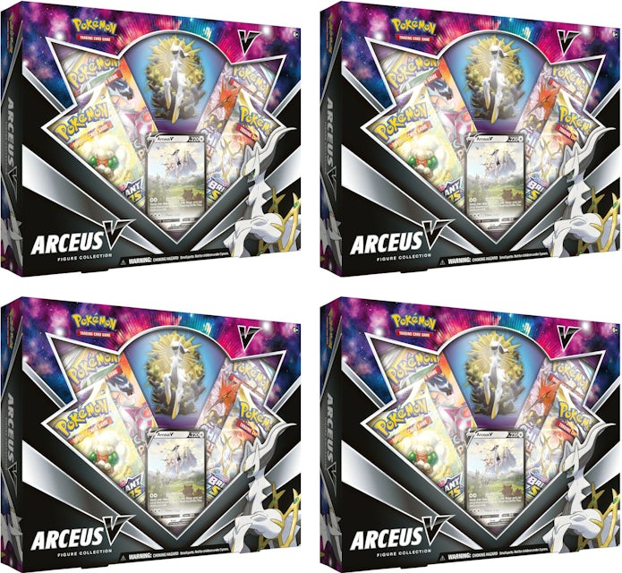 Pokémon TCG Sword & Shield Arceus V Figure Collection Box 4x Lot - US
