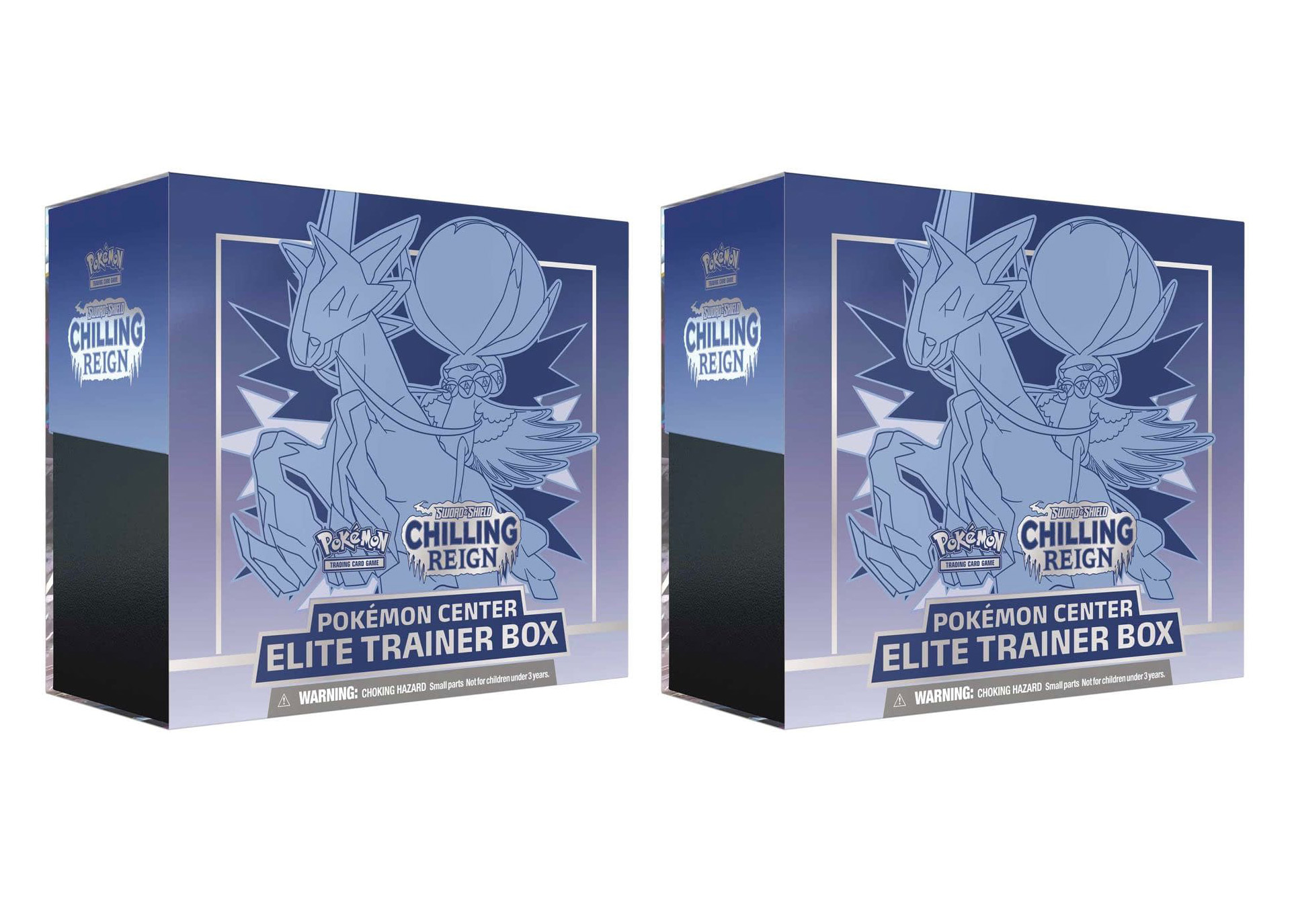 Pokémon TCG Sword & Shield Chilling Reign (Pokémon Center Exclusive) Elite  Trainer Box (Ice Rider Calyrex) 2x Lot