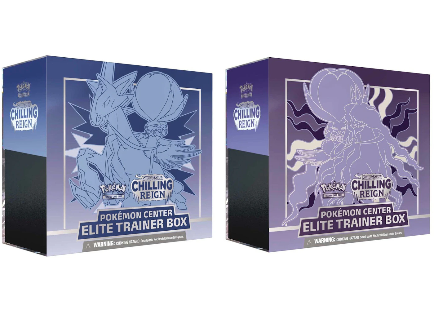 Pokmon TCG Sword & Shield Chilling Reign (Pokmon Center Exclusive) Elite Trainer Box Ice Rider Calyrex/Shadow Rider Calyrex 2x Bundle - US Pokmon TCG Sword & Shield Chilling Reign (Pokmon Center Exclusive) Elite Trainer Box Ice Rider Calyrex/Shadow Rider Calyrex 2x Bundle - US